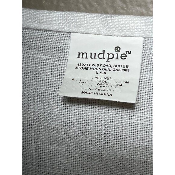 Mudpie Linen Christmas Towel White Tree Appliqué Holiday Decor Hand Tea Festive - Picture 4 of 7